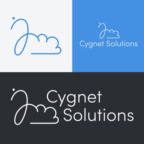 Abstract and simple Logo for an information technology consulting service that focuses on the cloud and security