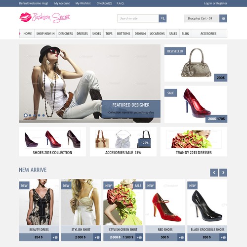 New website design wanted for www.fashionsecret.co