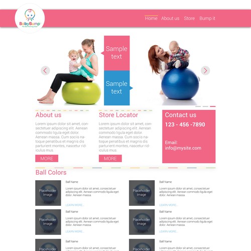 Baby Bump: The New Rocking Chair Website Homepage design