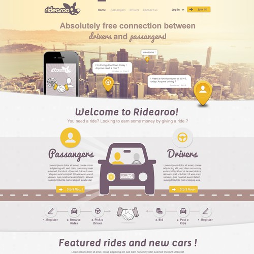 Create a New Website Design for Ridearoo