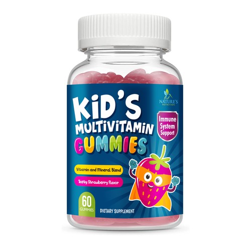 Tasty Kids Multivitamin Gummies Product Label for Nature's Nutrition