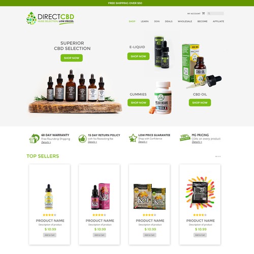 Website Design for CBD oil