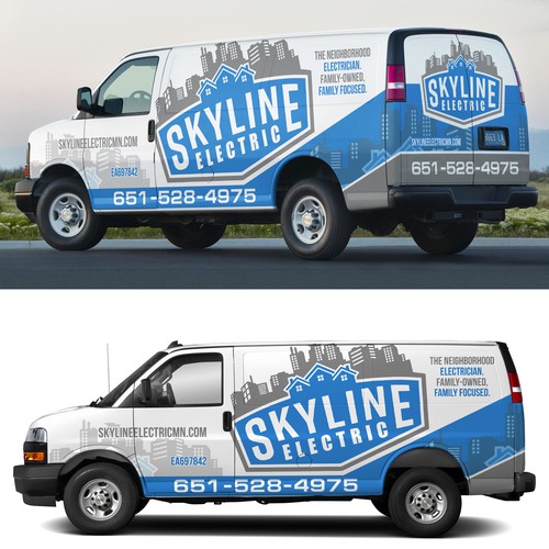 skyline electric van wrap