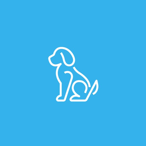Dog logo with line