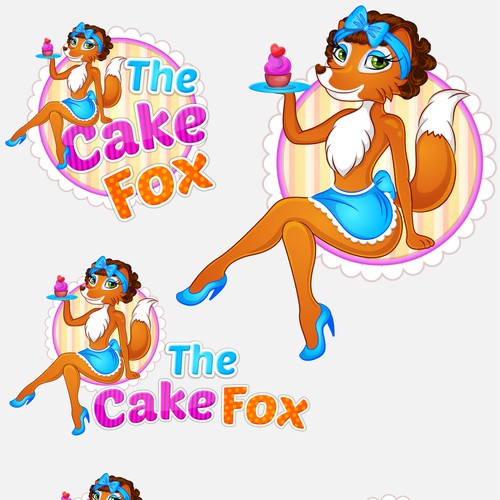 Cake shop logo with mascot