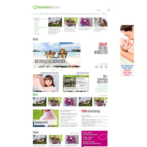 Family magazine style simple website