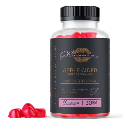 Apple cider vinegar gummies label design 
