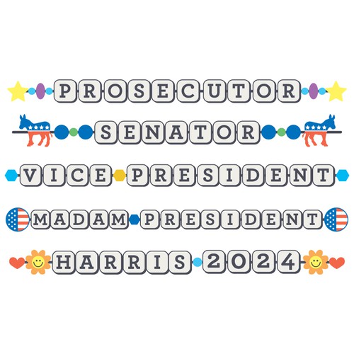 Kamala Harris Swiftie Bracelets Sticker Design