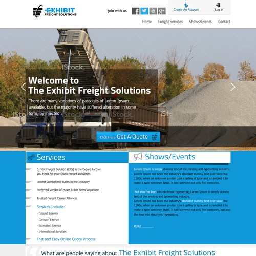 Create a winning Home Page Design for Exhibit Freight Solutions