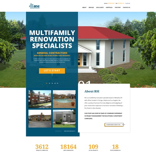 Homepage Design Concept for Restoration Systems Inc 