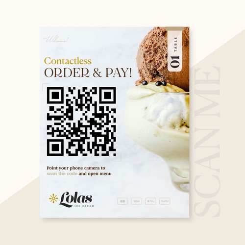 Ice Cream Shop | Self-Serve Ordering Card