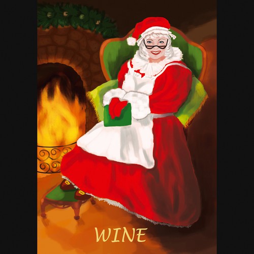 Mrs. Claus Wine Label