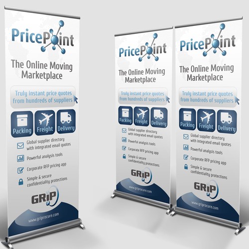 Create a vertical column tradeshow banner for PricePoint