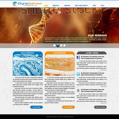 Help DynoSense Corp. www.dynosense.com with a new website design