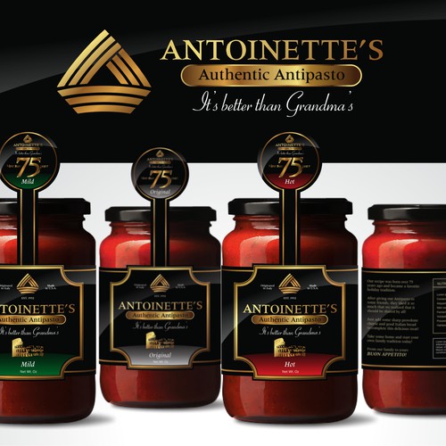 Antoinette's Authentic Antipasto Brand and Label Design 