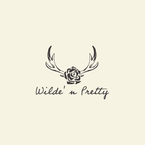 Deer Antler and Rose Logo