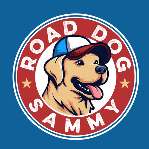 dog mascot design, with hat for pet logo design