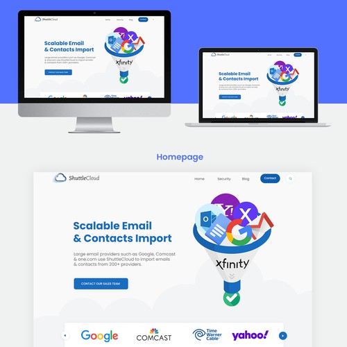 Shuttle cloud Email Migration Website design