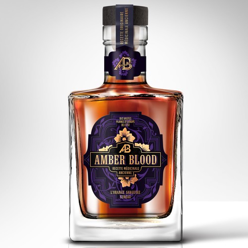 Label Design for an Luxury amber Liquor