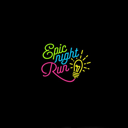 typography logo for epick night run