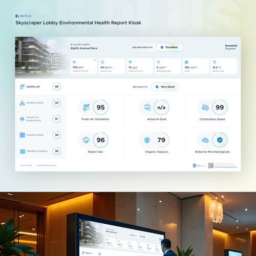 Skyscraper Lobby Environmental Health Report Kiosk
