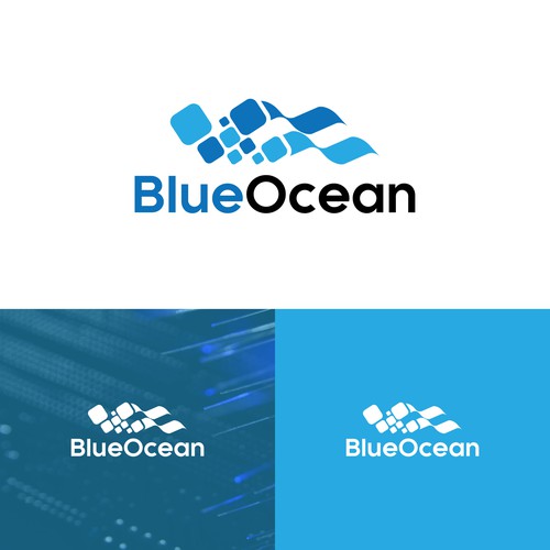wave and pixel Logo