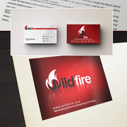 logo and business card for Wildfire