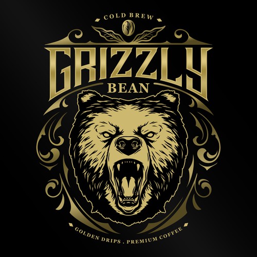Bold and classic logo concept for Grizzly Bean.