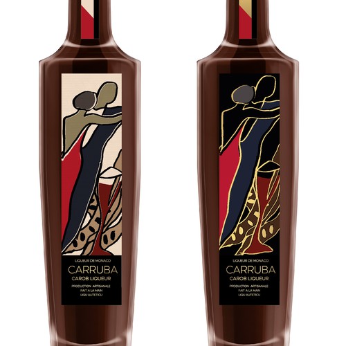 Design a Premium liqueur label from Monaco: 'Carruba'