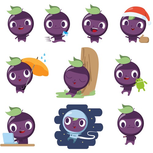 ChatGrape's mascot Trauby in new poses