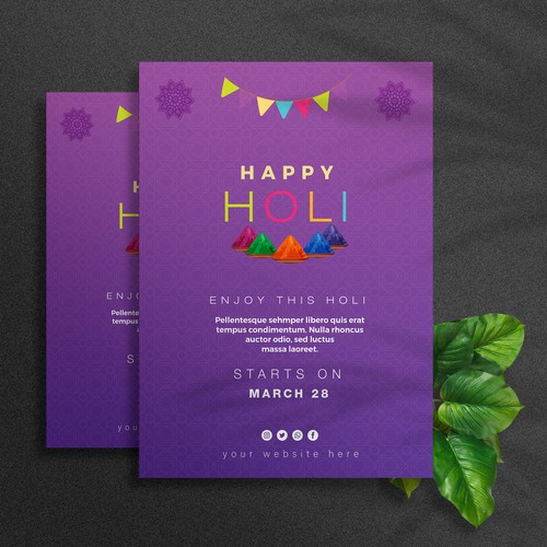 Holi  Event Flyer and Poster Design