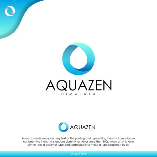 Modern Letter O with water drop logo concept