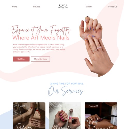 Home Page for a Nail Salon