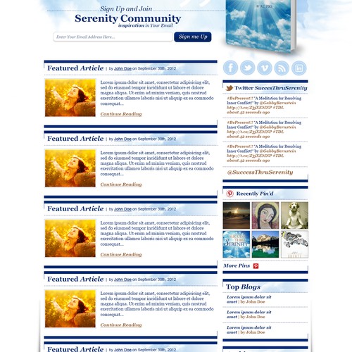 New website design wanted for www.successthruserenity.com from scratch. similar to www.thedailylove.com layout and feel 