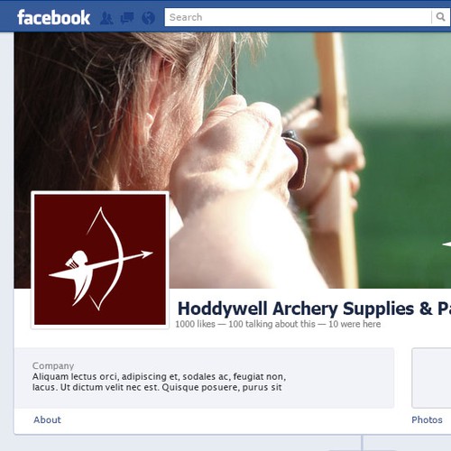 Create a capturing Facebook Coverpage and Profile Picture for archery/bowhunting company