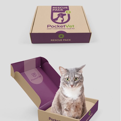 Packaging for a veterinary first aid kit for pets