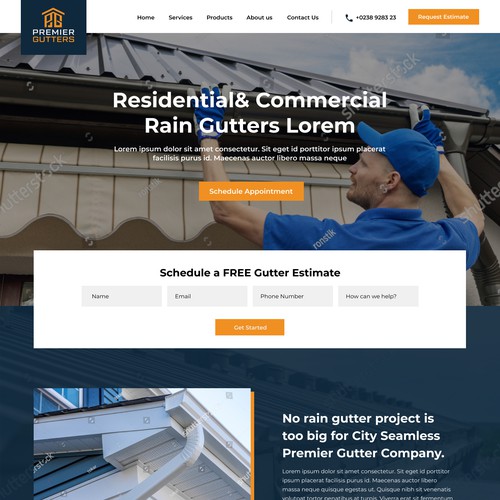 Premier Gutters Landing Page Design