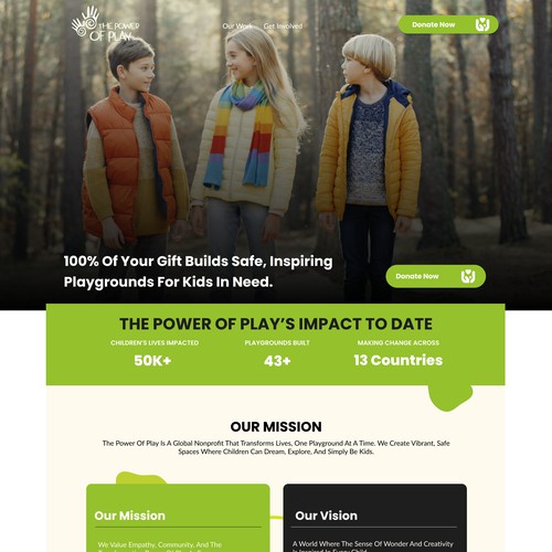 Charity Home page design 