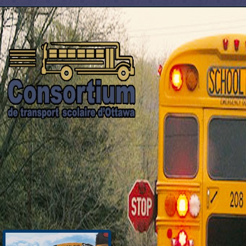 Create a vertical banner for a school bus organization