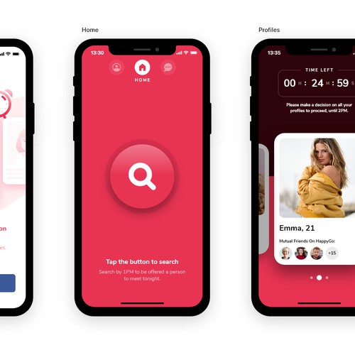 Dating app UI proposal