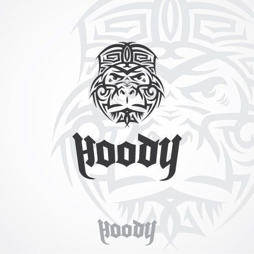 Three wise monkeys Music Hip Hop Logo Design Deaf Blind Mute Gorillaor Ape