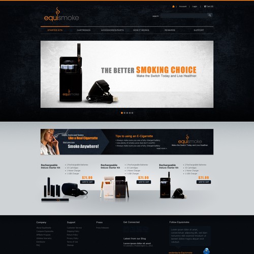 New website design wanted for Electronic Cigarettes