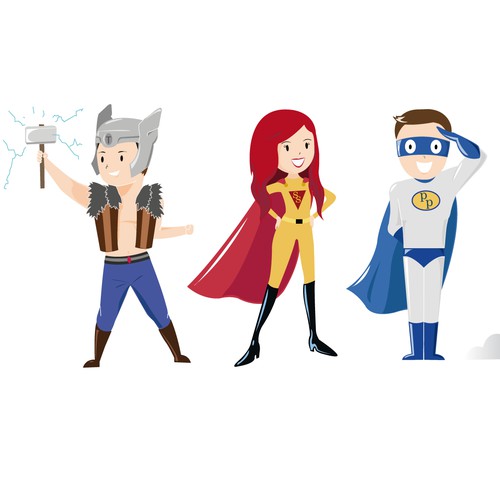 Turn four humans into illustrated superheroes for Taulia
