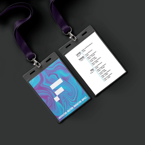 Modern and bold lanyard badge concept for conference