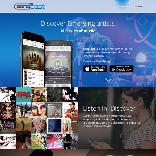  SongCast app Landing page