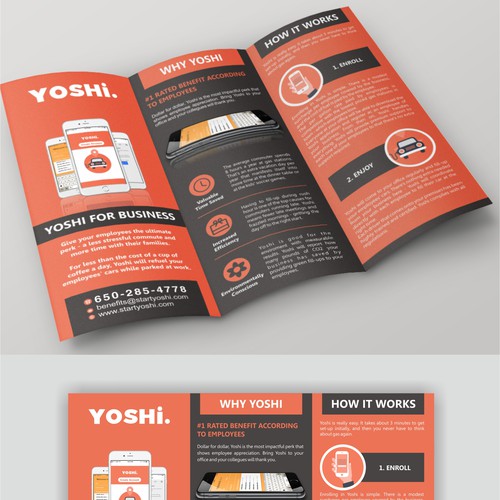 Creating a brochure for Yoshi - a car gas delivery service