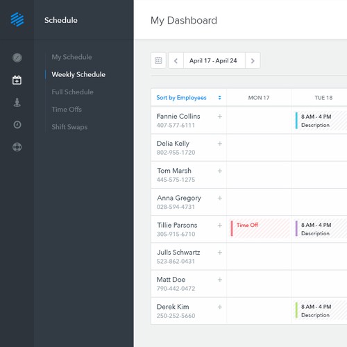 Schedule Dashboard