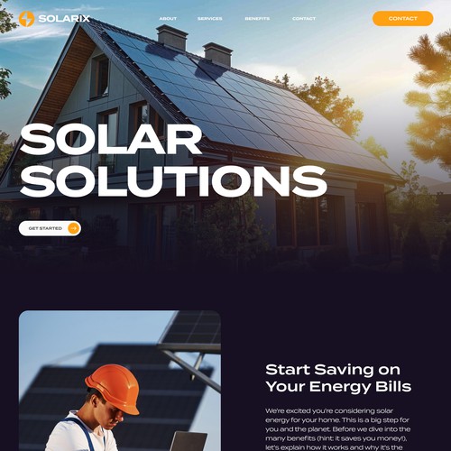 Modern website for Solar Panels company