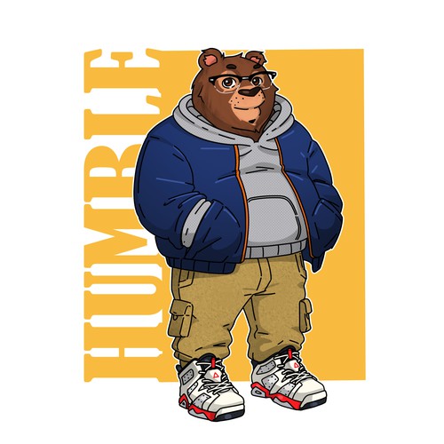 very stylish bear character