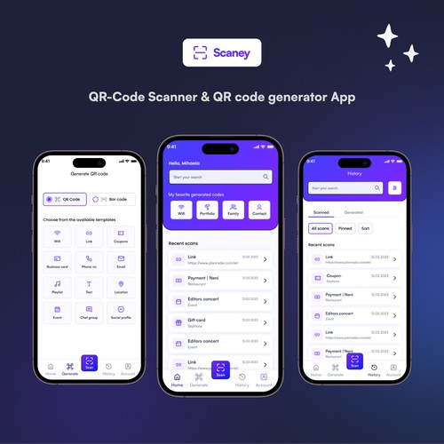 QR code scanner & QR code generator mobile app